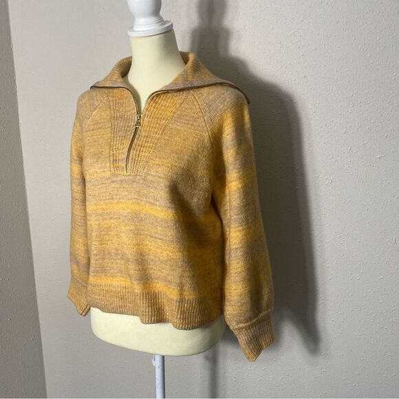 J.Crew Italian Space-Dyed 1/2 Zip Wool Cashmere Knit Sweater Womens Size Sml/Med - Picture 16 of 16